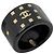 Chanel Ring mit schwarzem Kunststoffband