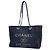 Borsa Tote con Catena Chanel Linea Deauville Blu navy