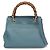 Borsa a mano Gucci Bamboo Shopper Small Blu chiaro