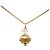 Collana con ciondolo a catena vintage Chanel Coco Mark D'oro