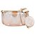 Borsa a tracolla Louis Vuitton Multi Pochette Accessoires Rosa Bianco Beige
