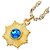 Collana a catena vintage Chanel Coco Mark Gripoix con pendente Blu D'oro