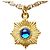 Collana a catena vintage Chanel Coco Mark Gripoix con pendente Blu D'oro - vista 2