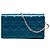 Portafoglio con catena Lady Dior in vernice blu Cannage Dior