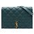 Bolsa de Ombro Saint Laurent Becky Mini em pele de cordeiro acolchoada Verde com corrente Verde escuro