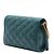 Bolsa de Ombro Saint Laurent Becky Mini em pele de cordeiro acolchoada Verde com corrente Verde escuro - vista 2