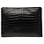 Saint Laurent Porta tablet con zip in pelle goffrata effetto coccodrillo nero