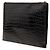 Saint Laurent Porta tablet con zip in pelle goffrata effetto coccodrillo nero - vista 2