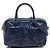 Borsa Satchel Miu Miu Blue Vitello Lux Plissettata Blu scuro