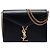 Borsa Saint Laurent Cassandra con chiusura monogramma in pelle di vitello liscia nera Nero