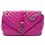 Saint Laurent College Monogram Schultertasche aus Lammleder Chevron in Rosa, Größe Medium Pink