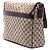 Borsa a tracolla con patta Gucci in tela GG beige e Web - vista 2