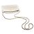 Chanel White CC Clutch aus Mesh und glänzendem Lammleder mit Kette Weiß - Ansicht 14