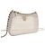 Chanel White CC Clutch aus Mesh und glänzendem Lammleder mit Kette Weiß - Ansicht 2