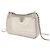 Chanel White CC Clutch aus Mesh und glänzendem Lammleder mit Kette Weiß - Ansicht 3
