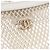 Chanel White CC Clutch aus Mesh und glänzendem Lammleder mit Kette Weiß - Ansicht 7