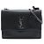 Saint Laurent Black Medium Grained Calfskin Monogram Sunset Crossbody Nero