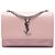Saint Laurent Portafoglio Sunset Mini in pelle di vitello rosa con monogramma e catena