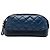 Beauty case Gabrielle Chanel Blue Bicolor in pelle di vitello trapuntata