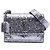 Saint Laurent Silver Small Glitter Leather Monogram Sunset Crossbody Argento