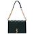 Saint Laurent Mala de Ombro com Corrente Becky Small em pele de cordeiro acolchoada Verde Verde escuro