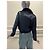 Louis Vuitton Navy Leather Bomber Jacket with Fur Collar Blue - view 5