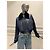 Louis Vuitton Navy Leather Bomber Jacket with Fur Collar Blue - view 7