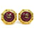 Orecchini a clip Chanel rosso scuro e oro D'oro Bordò