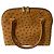 Autre Marque Borsa 2way in pelle di struzzo a.testoni Beige Cammello