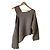 Autre Marque ADORE Open Shoulder Kurzstrickpullover Braun - Ansicht 2