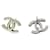 Chanel Orecchini Glitter CC Silver Bianco  - vista 4