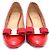 Salvatore Ferragamo Lackschuhe in Rot mit goldener Schleife - Ansicht 2