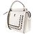 Borsa Convertible Fendi DotCom in Pelle Whipstitch Medium Bianco - vista 3
