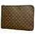 Louis Vuitton Monogram Pochette Document Clutch Bag Marrone