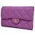 Portafoglio tri-fold Chanel in vitello granulato viola Porpora