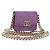 CHANEL Matelasse Chain Shoulder Pouch Lamb Skin Purple Gold CC Auth 195109M Dourado Roxo