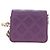 CHANEL Matelasse Chain Shoulder Pouch Lamb Skin Purple Gold CC Auth 195109M Dourado Roxo - vista 2