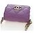 CHANEL Matelasse Chain Shoulder Pouch Lamb Skin Purple Gold CC Auth 195109M Dourado Roxo - vista 6