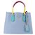 PRADA Handtasche Saffiano 2-Wege Hellblau Goldton Auth 195344M - Ansicht 13
