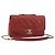 Borsa a tracolla CHANEL Matelassé in pelle d'agnello rossa con catena e CC dorato Auth 195253SM Rosso