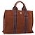 Hermès Bolso HERMES Fourre Tout PM algodón Brown Silver Auth BA14842 Castaño Plata