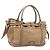 Saco Tote BURBERRY Couro Beige Gold Auth 195681A Bege Dourado