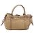 Saco Tote BURBERRY Couro Beige Gold Auth 195681A Bege Dourado - vista 2