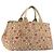 Borsa a mano PRADA Canapa M Canvas Beige Gold Auth 195043A D'oro