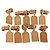 LOUIS VUITTON Etichetta per nome Powanie Set di 10 Pelle Powanie Beige LV Auth 192568