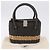 Borsa a mano CHANEL in paglia Grigio Argento CC Auth 195504SM Marrone - vista 12