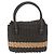 Borsa a mano CHANEL in paglia Grigio Argento CC Auth 195504SM Marrone - vista 2