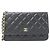 Chanel Timeless Classic Line AP0250 Wallet Chain Black Dark red