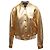 Céline Gold Celine Metallic Leather Bomber Jacket Size FR 36 Golden