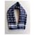 Sciarpa in seta Christian Dior Bianco Blu navy Blu chiaro - vista 7